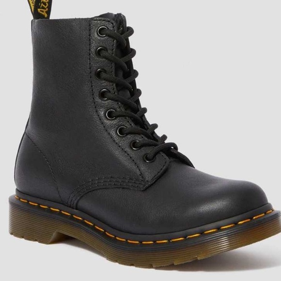 Dr. Marten's black lace up moto boots size 8  punk grange - Picture 1 of 11